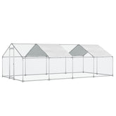 Morngardo Chicken Coop Large Metal Run for 40 Chickens Walk in Yard Poultry Cage Hen House with Waterproof Cover (193.75 Square Feet)